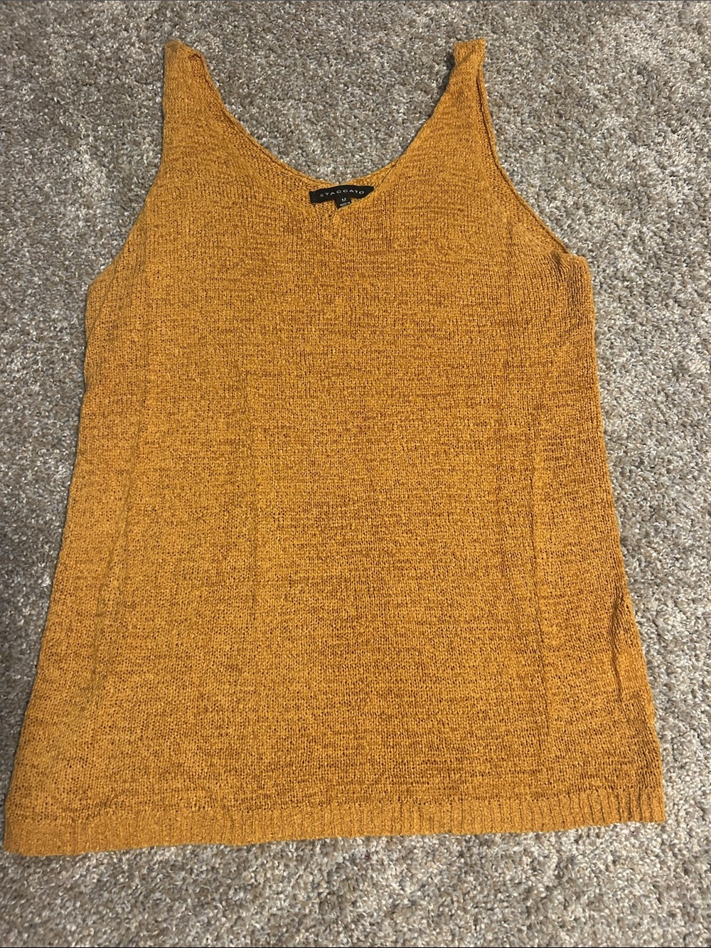 Staccato Mustard Knit Scoop Neck Tank